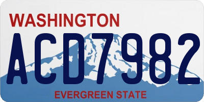WA license plate ACD7982