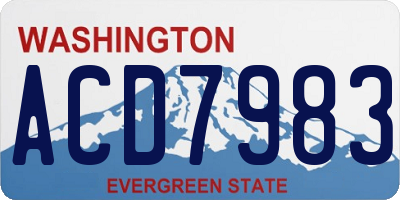 WA license plate ACD7983