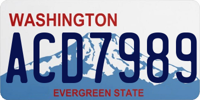 WA license plate ACD7989