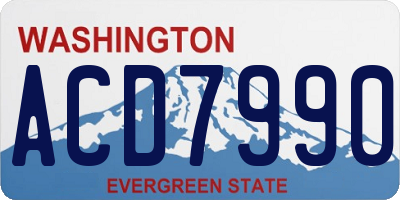 WA license plate ACD7990