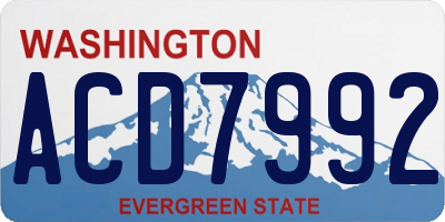 WA license plate ACD7992