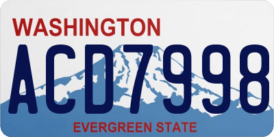 WA license plate ACD7998