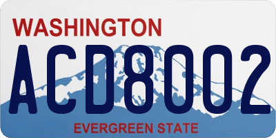 WA license plate ACD8002