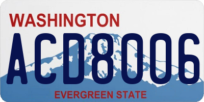 WA license plate ACD8006