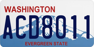 WA license plate ACD8011