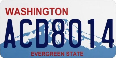 WA license plate ACD8014