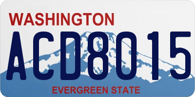 WA license plate ACD8015