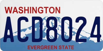 WA license plate ACD8024