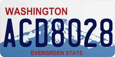 WA license plate ACD8028
