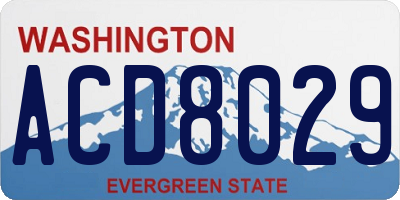 WA license plate ACD8029
