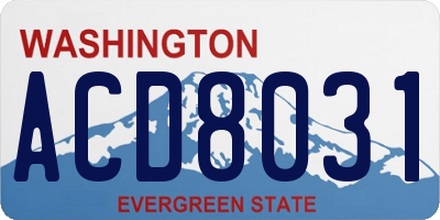 WA license plate ACD8031