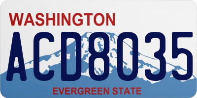 WA license plate ACD8035