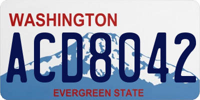 WA license plate ACD8042