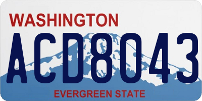 WA license plate ACD8043