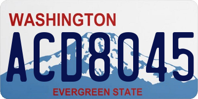 WA license plate ACD8045