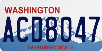 WA license plate ACD8047