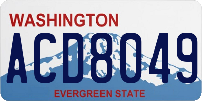 WA license plate ACD8049