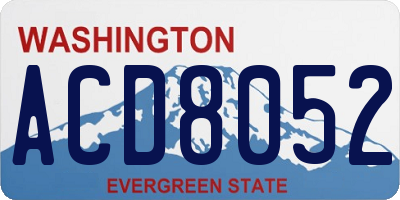 WA license plate ACD8052