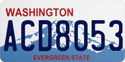 WA license plate ACD8053