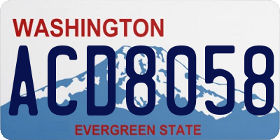 WA license plate ACD8058