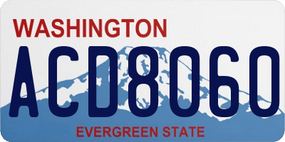 WA license plate ACD8060