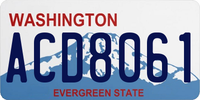 WA license plate ACD8061