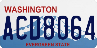 WA license plate ACD8064