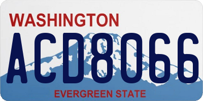 WA license plate ACD8066