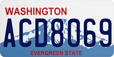 WA license plate ACD8069