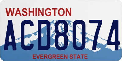WA license plate ACD8074
