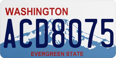 WA license plate ACD8075
