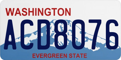 WA license plate ACD8076