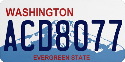 WA license plate ACD8077