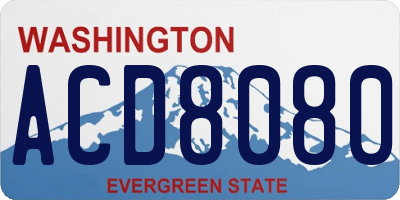 WA license plate ACD8080