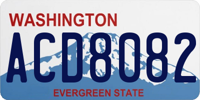 WA license plate ACD8082