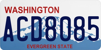 WA license plate ACD8085