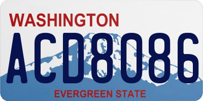 WA license plate ACD8086