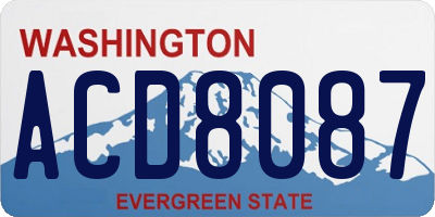 WA license plate ACD8087