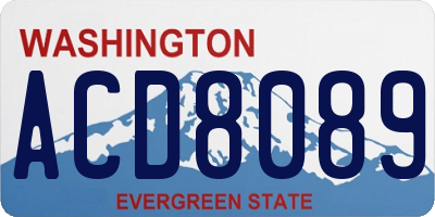 WA license plate ACD8089