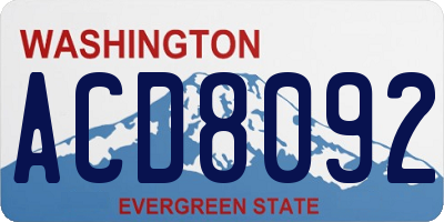 WA license plate ACD8092