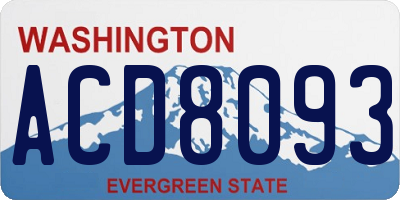 WA license plate ACD8093