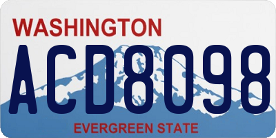 WA license plate ACD8098