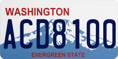 WA license plate ACD8100