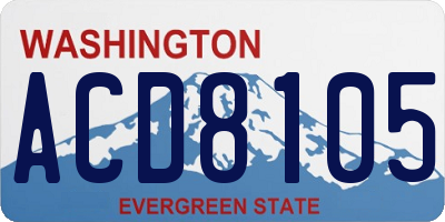 WA license plate ACD8105