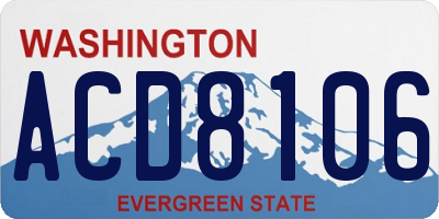 WA license plate ACD8106