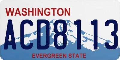 WA license plate ACD8113