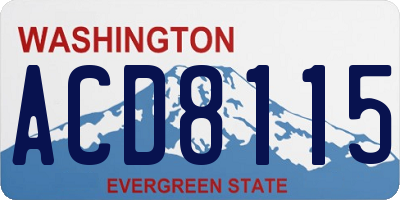 WA license plate ACD8115