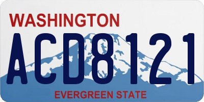 WA license plate ACD8121