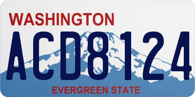 WA license plate ACD8124