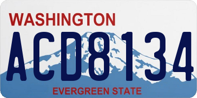 WA license plate ACD8134